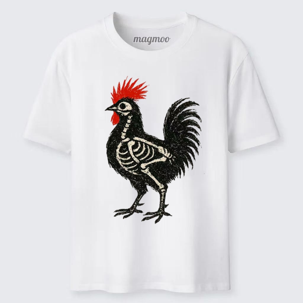 Magmoo Skeleton Rooster T-shirt