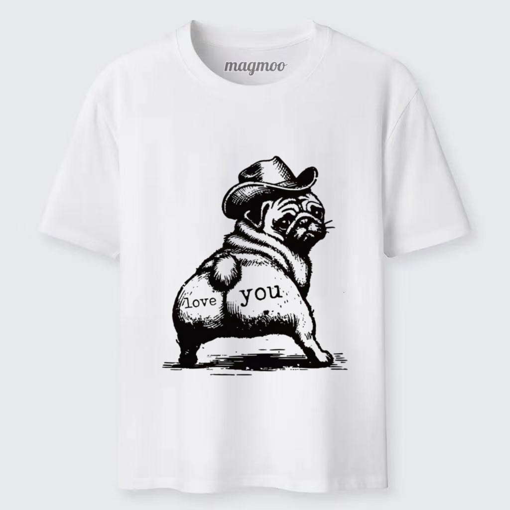Magmoo Cowboy Pug Love T-shirt
