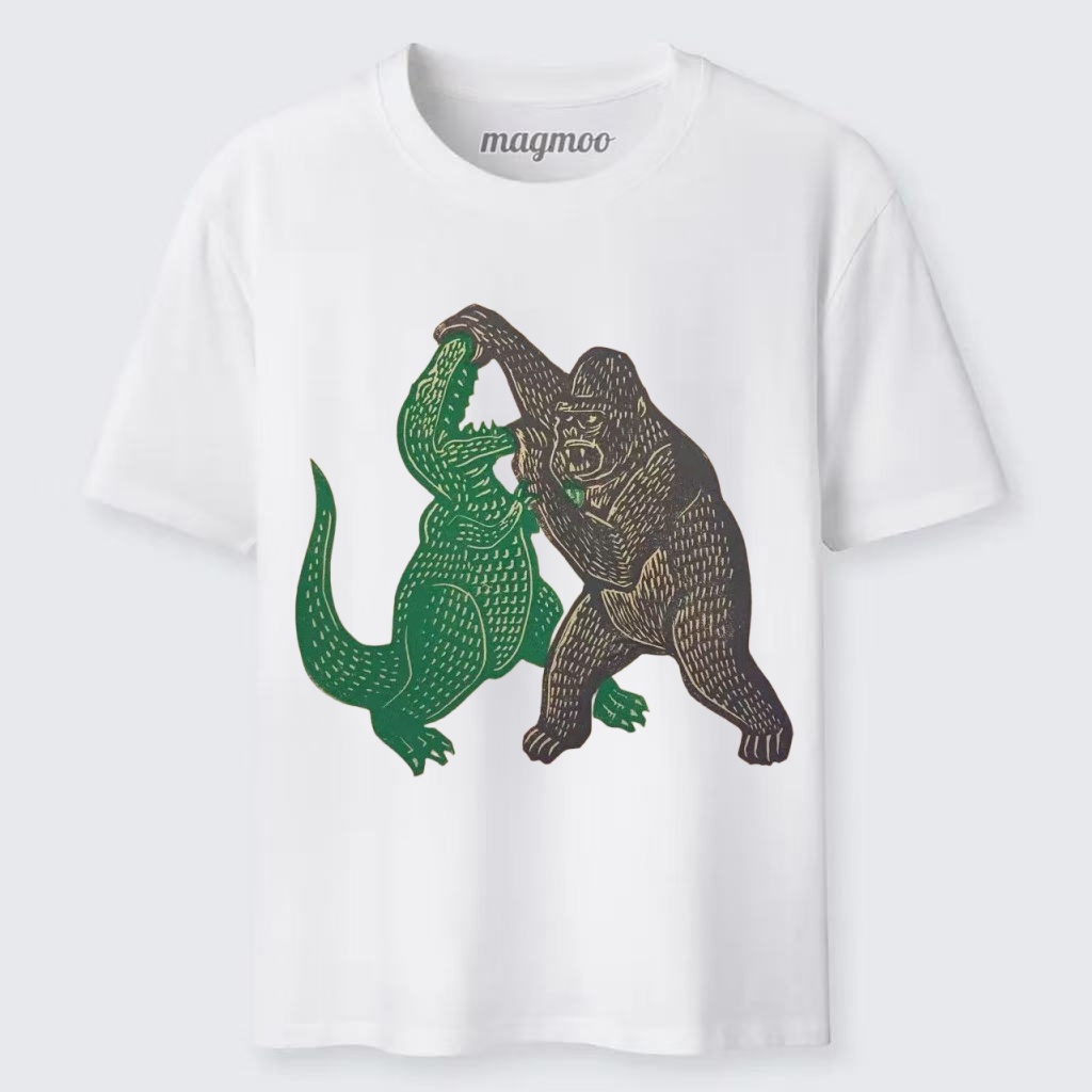 Magmoo Ape vs Alligator T-shirt