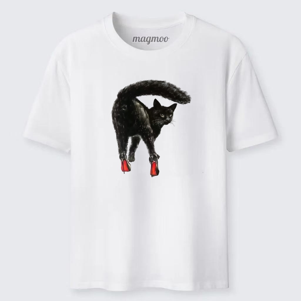 Magmoo Cat In Red Heels T-shirt