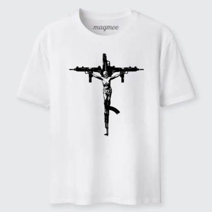 Magmoo Gun Cross Figure T-shirt