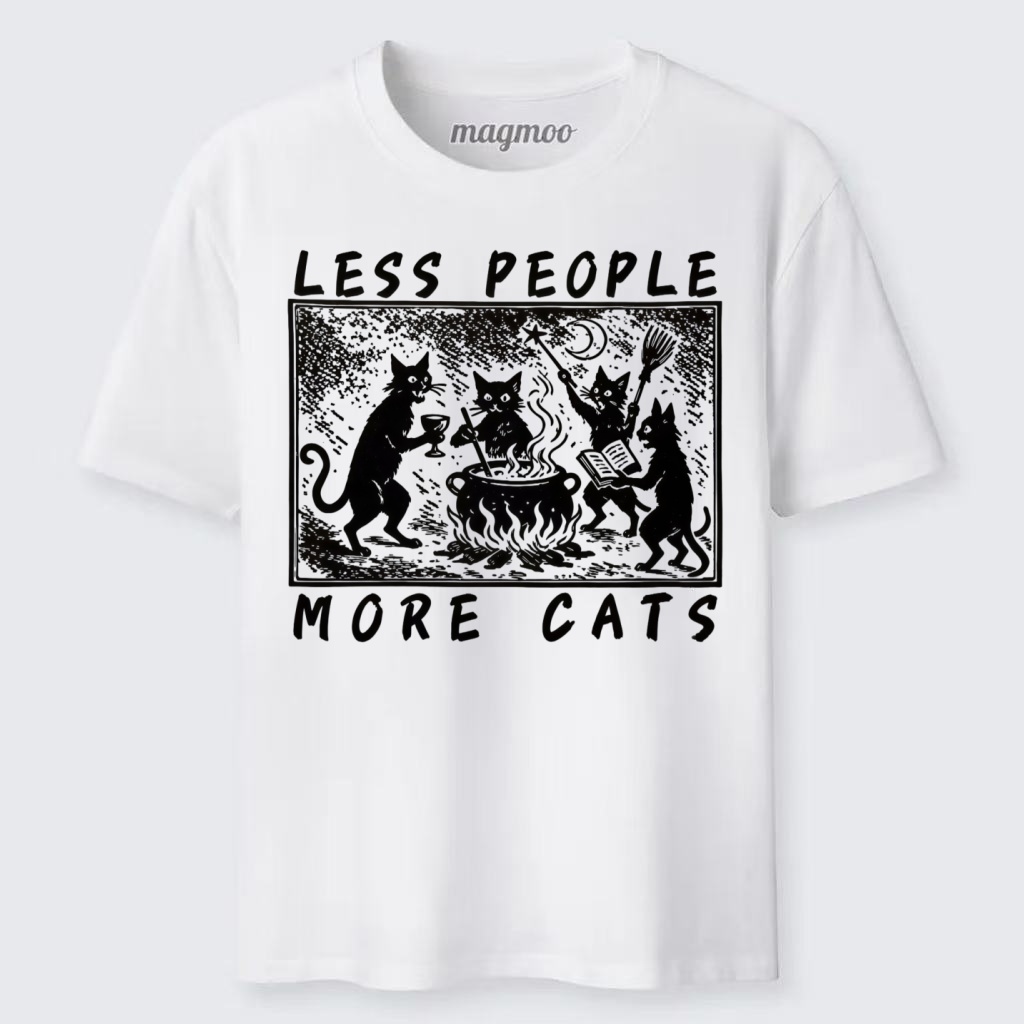 Magmoo Less People More Cats T-shirt