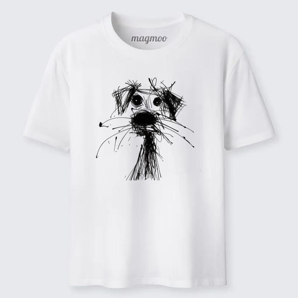 Magmoo Scribble Sketch Dog T-shirt
