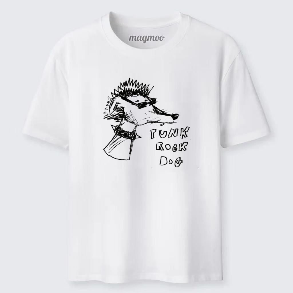 Magmoo Punk Rock Dog Sketch T-shirt