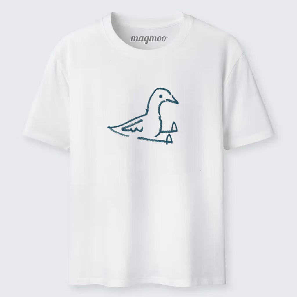 Magmoo Minimal Bird Line Sketch T-shirt