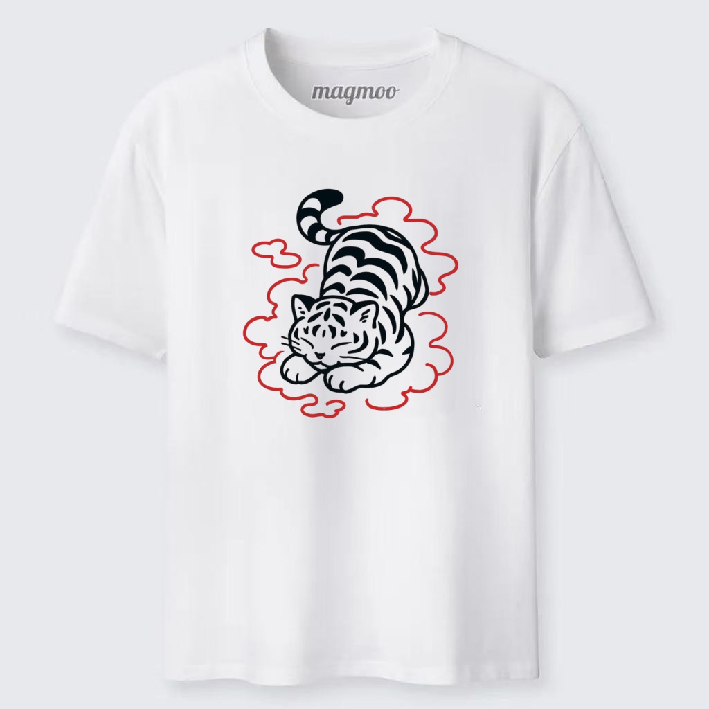 Magmoo Cloud Sleeping White Tiger T-shirt