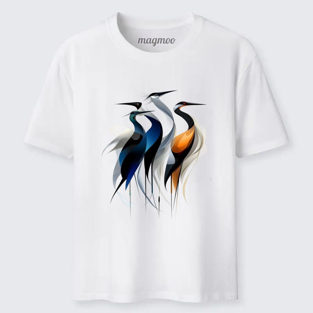 Magmoo Flowing Cranes T-shirt