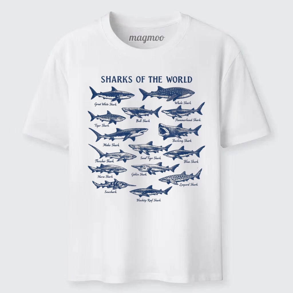Magmoo Vintage Sharks Of The World Classic T-shirt
