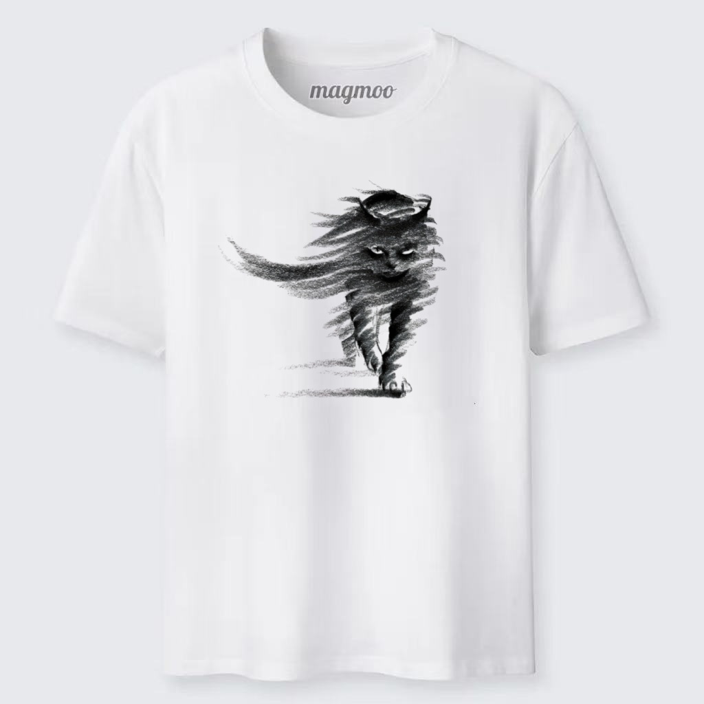 Magmoo Wind Brush Black Cat Classic T-shirt