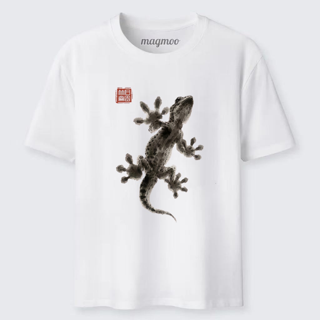 Magmoo Minimal Asian Ink Brush Gecko Vibe Classic T-shirt