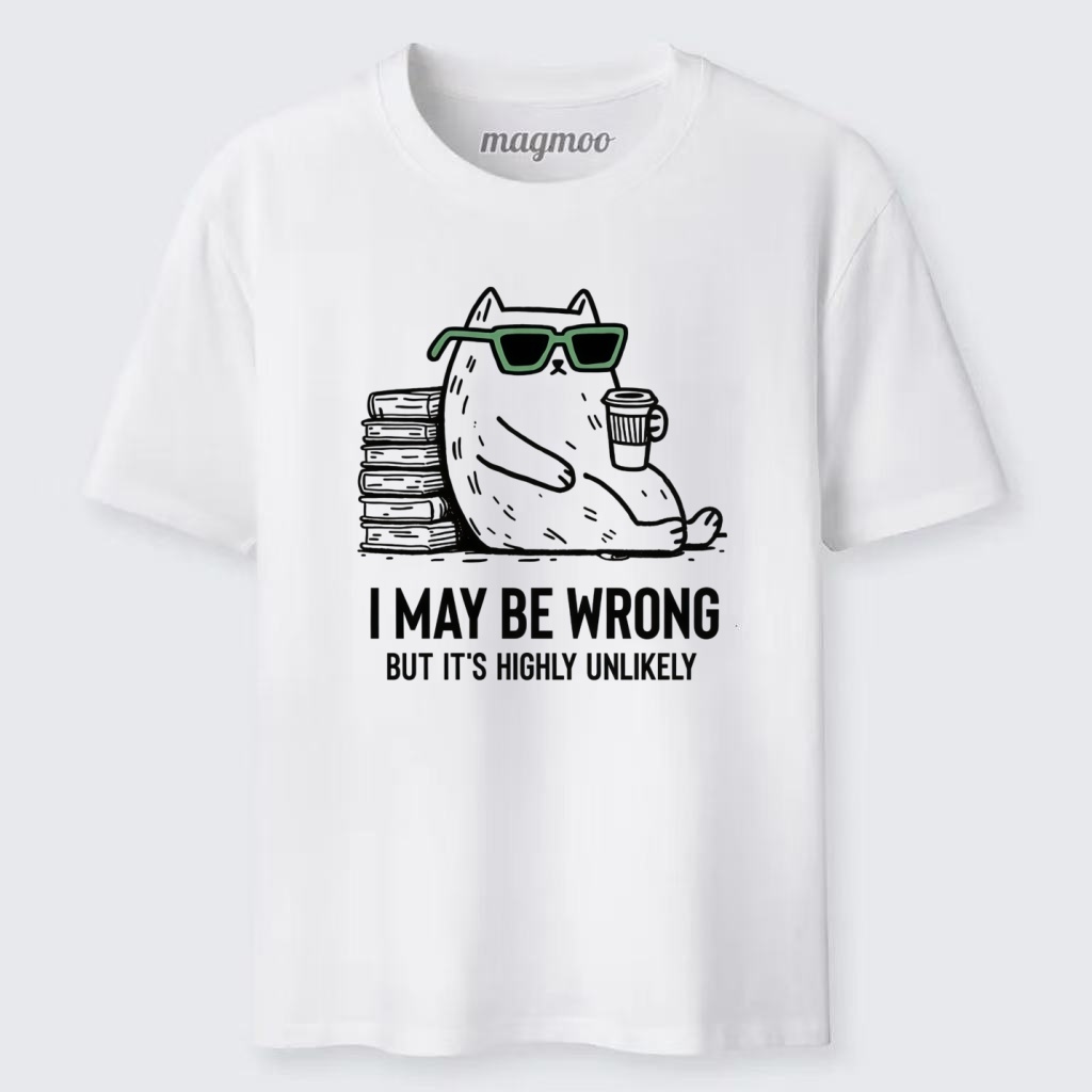 Magmoo Cool Cat Coffee Book Funny Meme Classic T-shirt