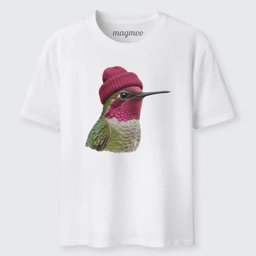 Magmoo 90's Anna's Hummingbird Wearing Beanie Classic T-shirt