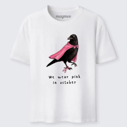 Magmoo Pink Ribbon Raven Breast Cancer Awareness Classic T-shirt