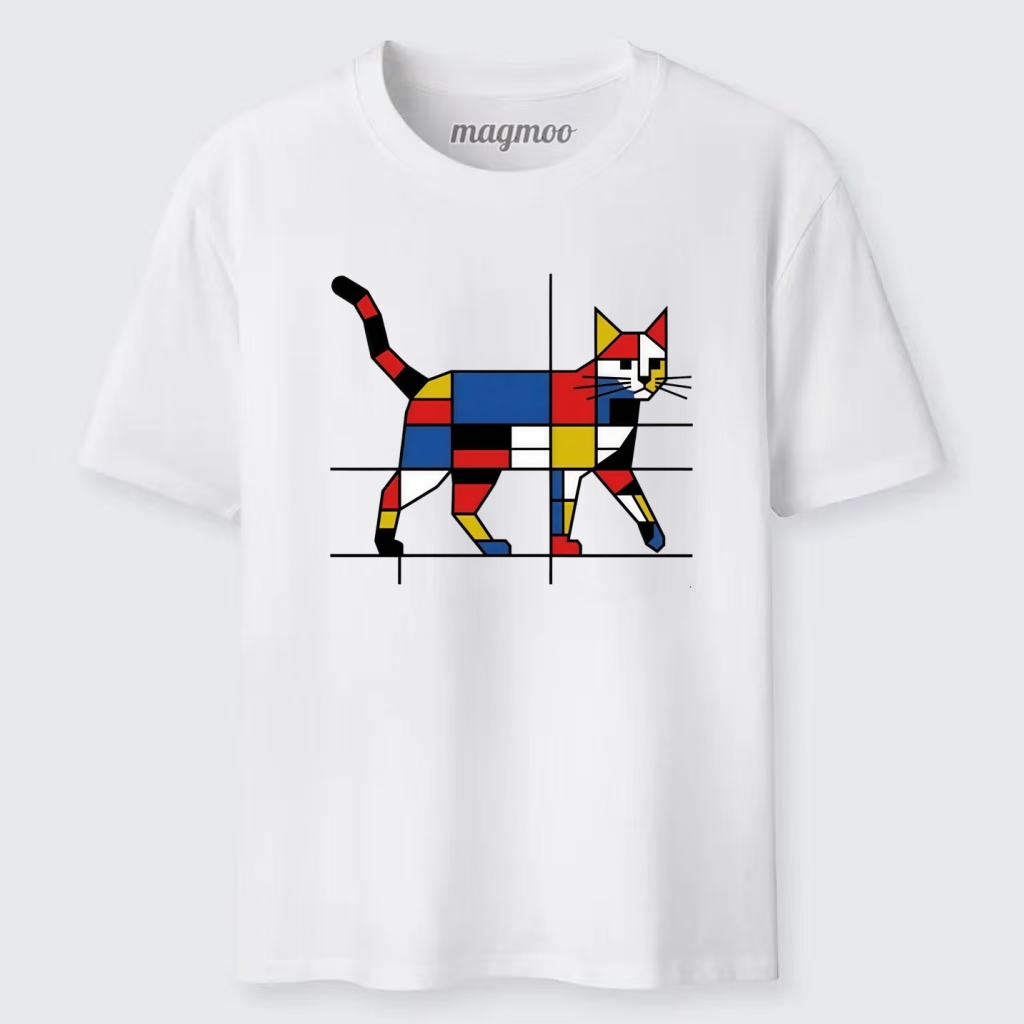 Magmoo Modern Art Geometric Cat T-shirt