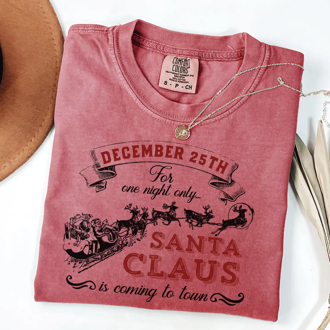Santa Is Coming To Town Holiday T-shirt-Magmoo