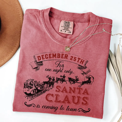Santa Is Coming To Town Holiday T-shirt-Magmoo
