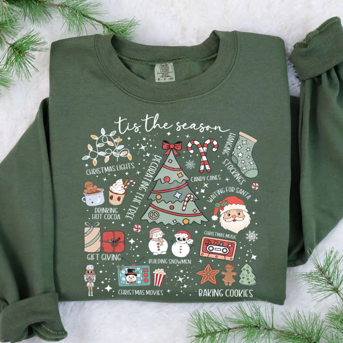 Retro Tis The Season Christmas T-shirt/Sweatshirt