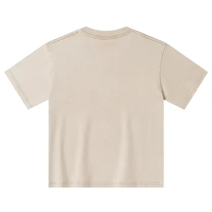 Magmoo Overweight Cat And Its Doting Owner Kids Washed T-Shirt