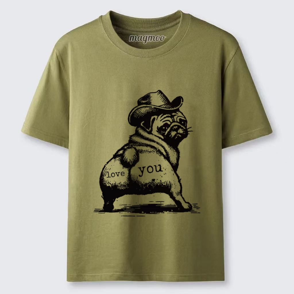 Magmoo Cowboy Pug Love T-shirt