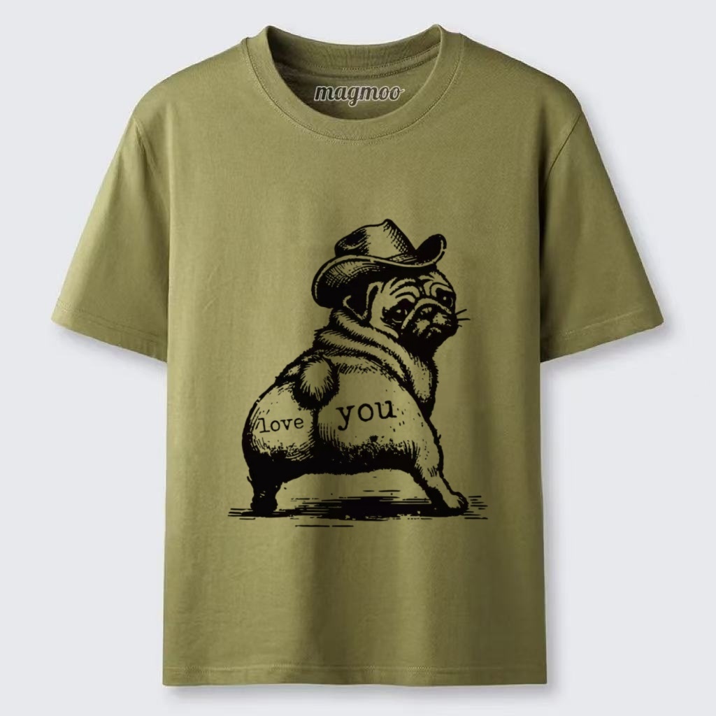 Magmoo Cowboy Pug Love T-shirt