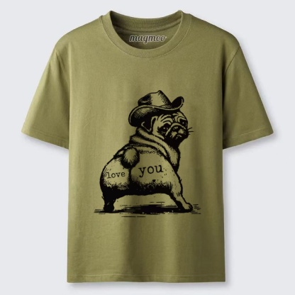 Magmoo Cowboy Pug Love T-shirt