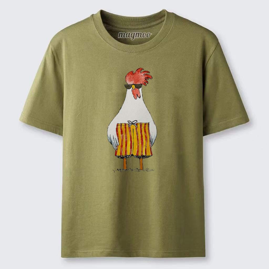 Magmoo Beach Vacation Rooster T-shirt