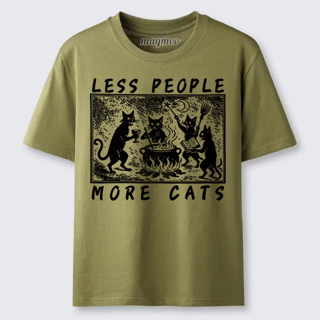 Magmoo Less People More Cats T-shirt