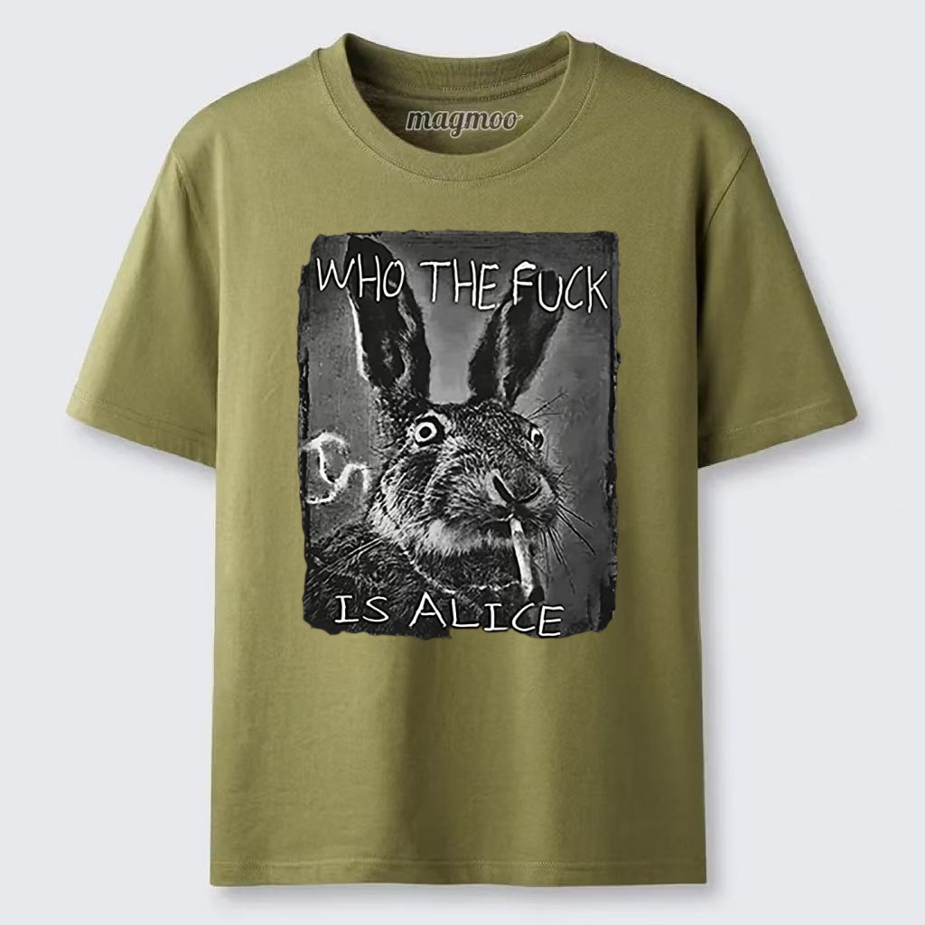 Magmoo Who The Fuck Is Alice Hare T-shirt
