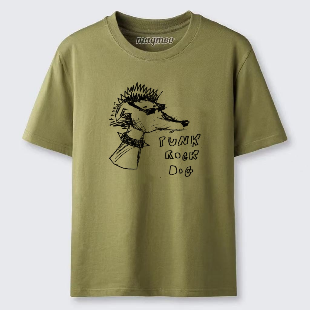 Magmoo Punk Rock Dog Sketch T-shirt