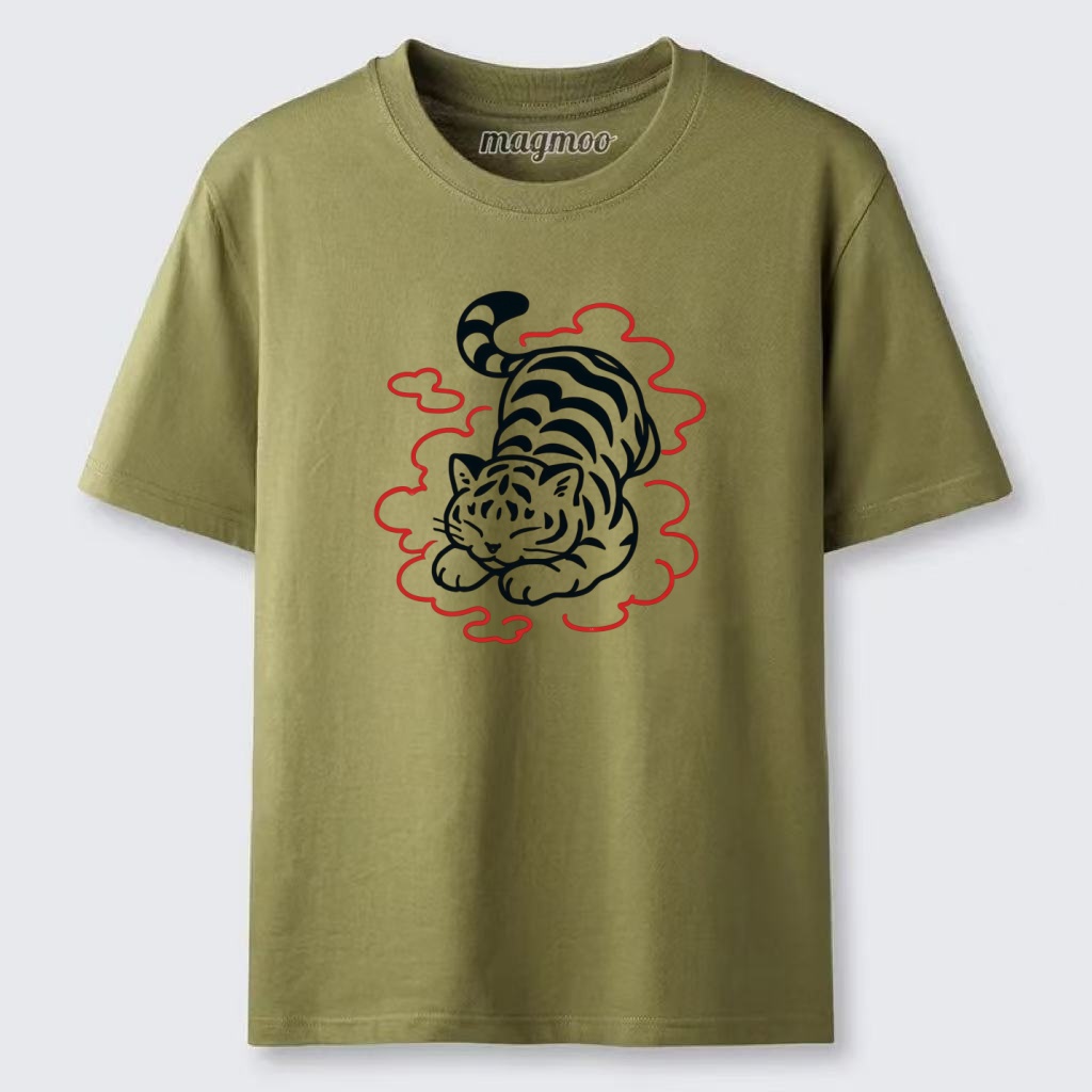 Magmoo Cloud Sleeping White Tiger T-shirt