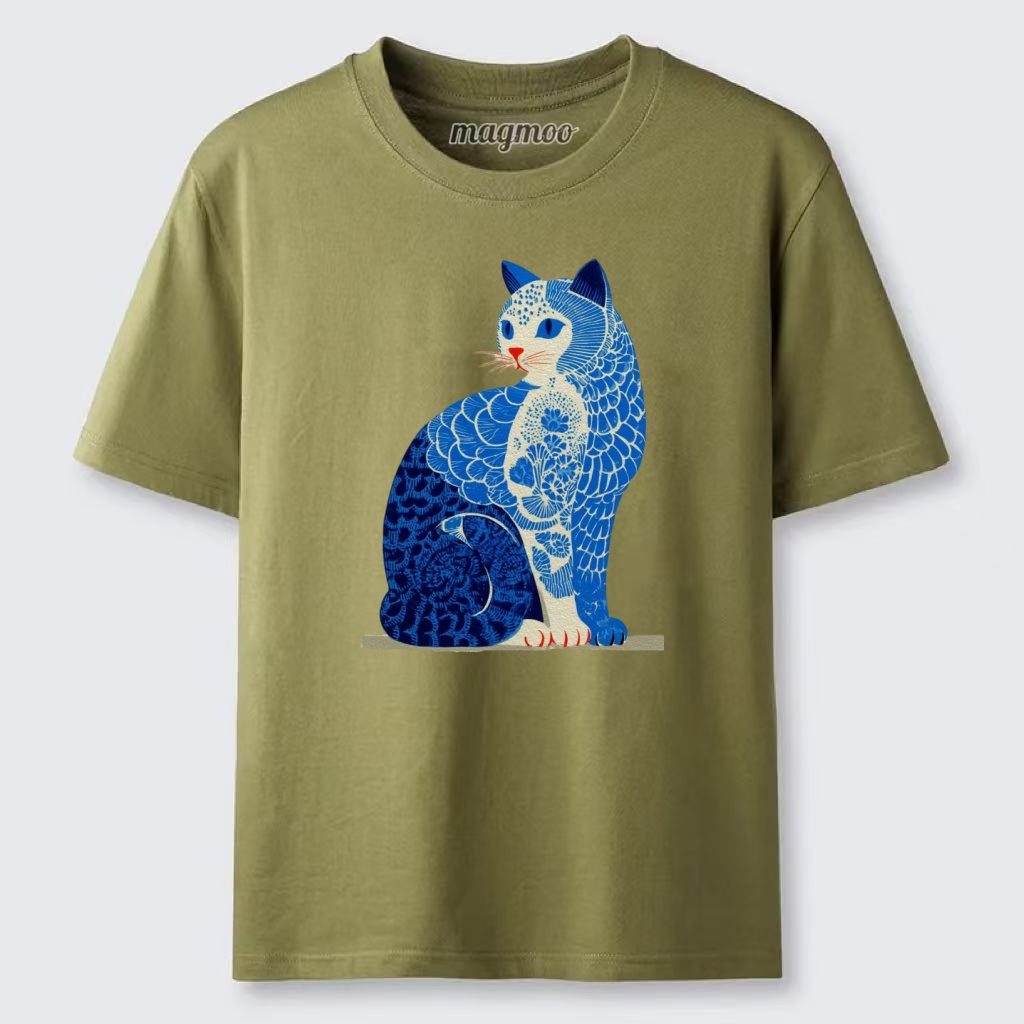 Magmoo Blue Porcelain Cat T-shirt