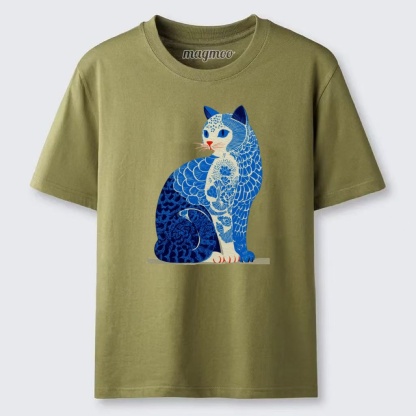 Magmoo Blue Porcelain Cat T-shirt