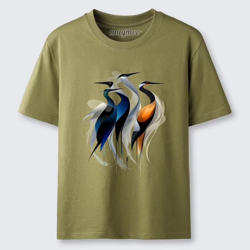 Magmoo Flowing Cranes T-shirt