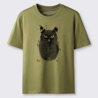 Magmoo Fingerprint Cat Portrait Classic T-shirt