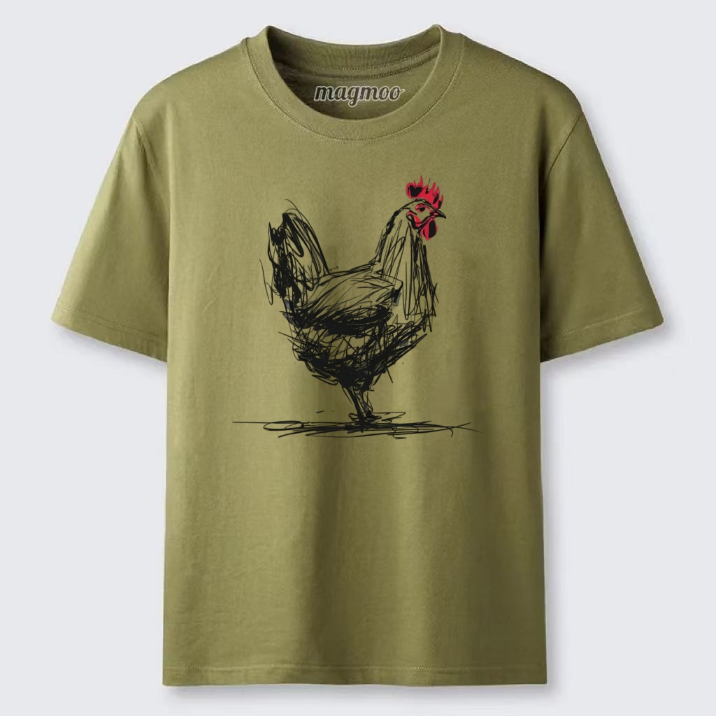 Magmoo Sketch Rooster Print Classic T-shirt