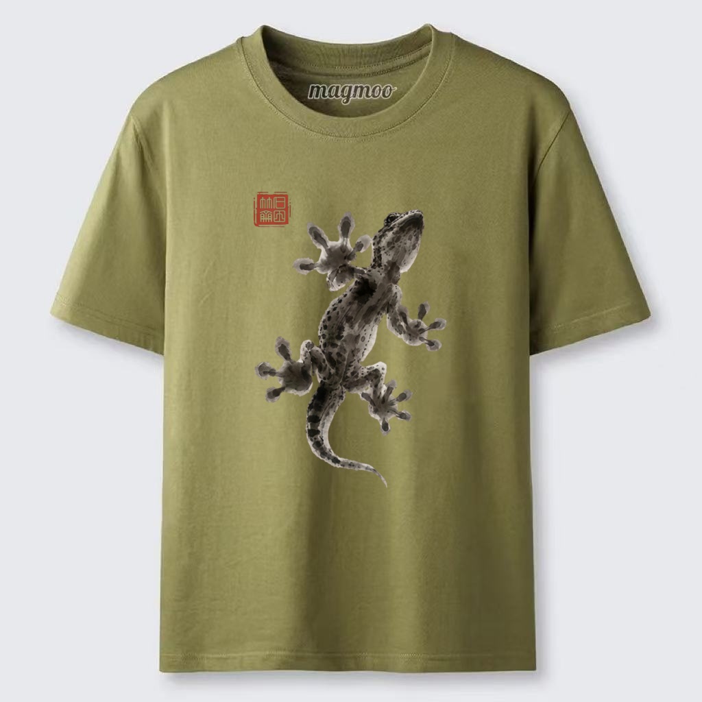 Magmoo Minimal Asian Ink Brush Gecko Vibe Classic T-shirt