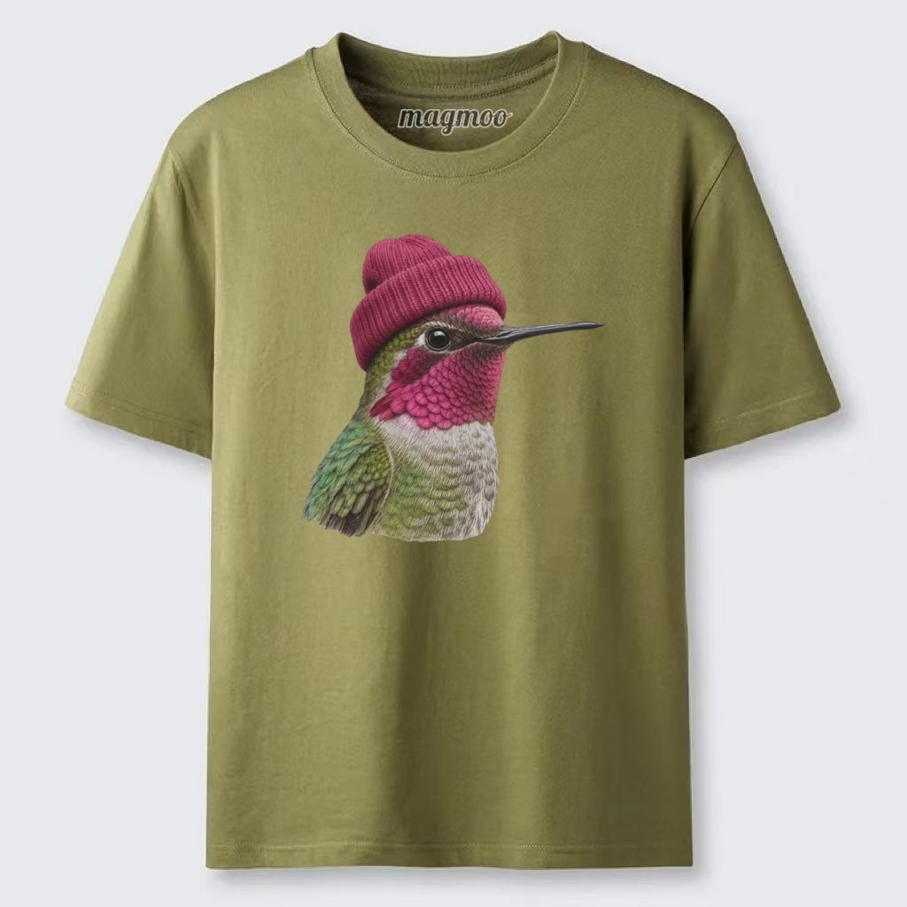 Magmoo 90's Anna's Hummingbird Wearing Beanie Classic T-shirt