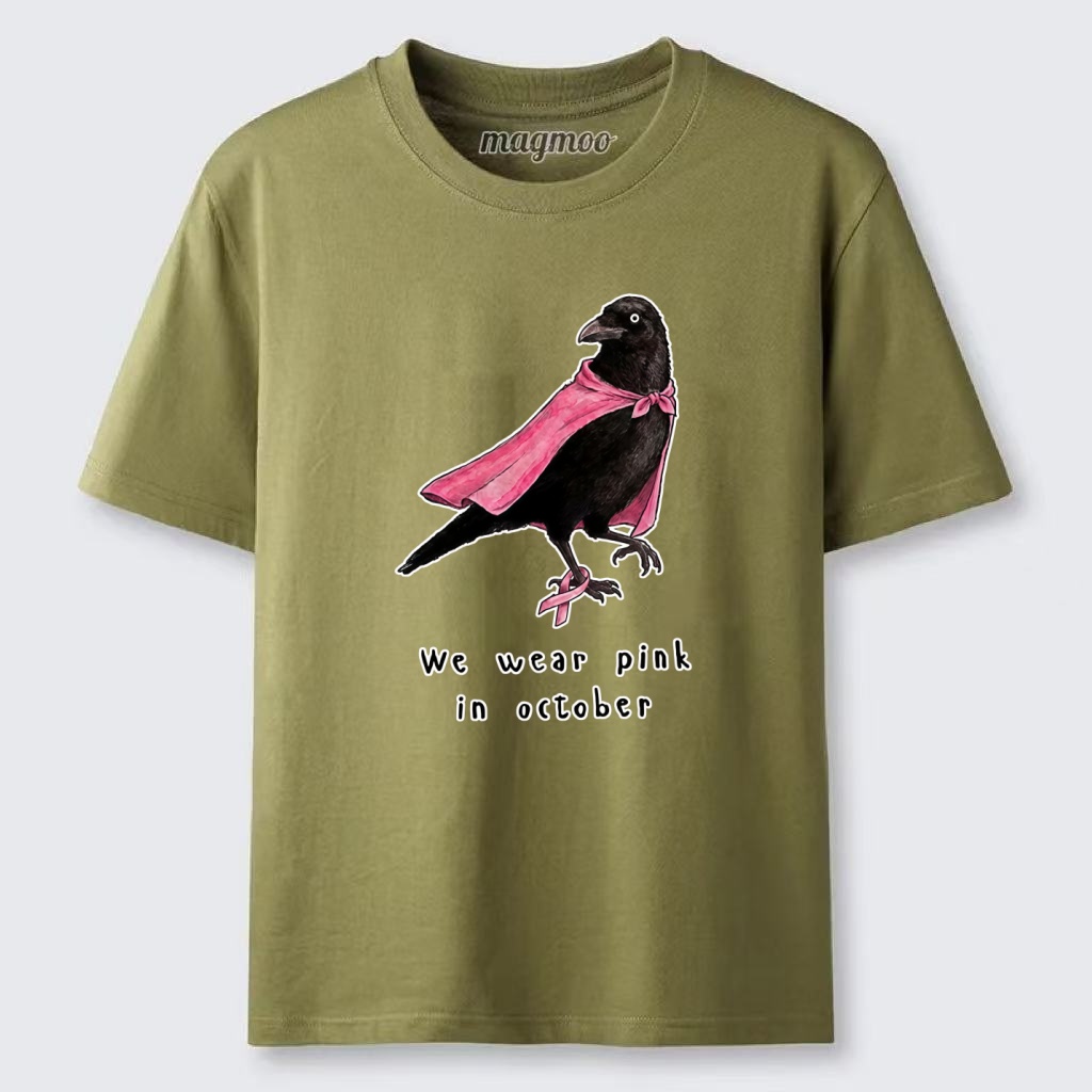 Magmoo Pink Ribbon Raven Breast Cancer Awareness Classic T-shirt