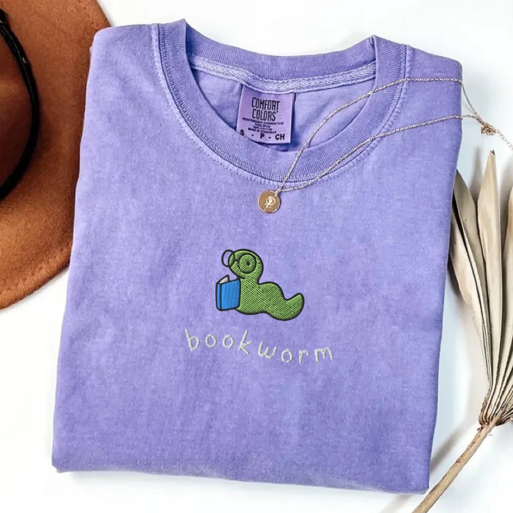 Bookworm Embroidered T-shirt