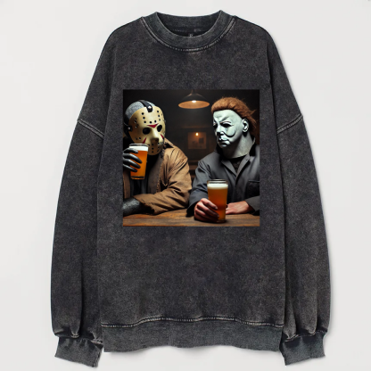 Funny Jason and Michael Halloween Drink Beer T-shirt/Sweatshirt-Magmoo