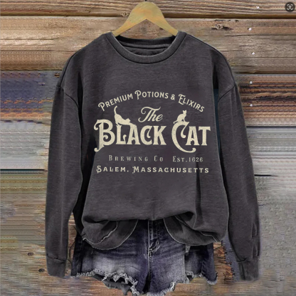 Vintage Salem Black Cat Sweatshirt-Magmoo