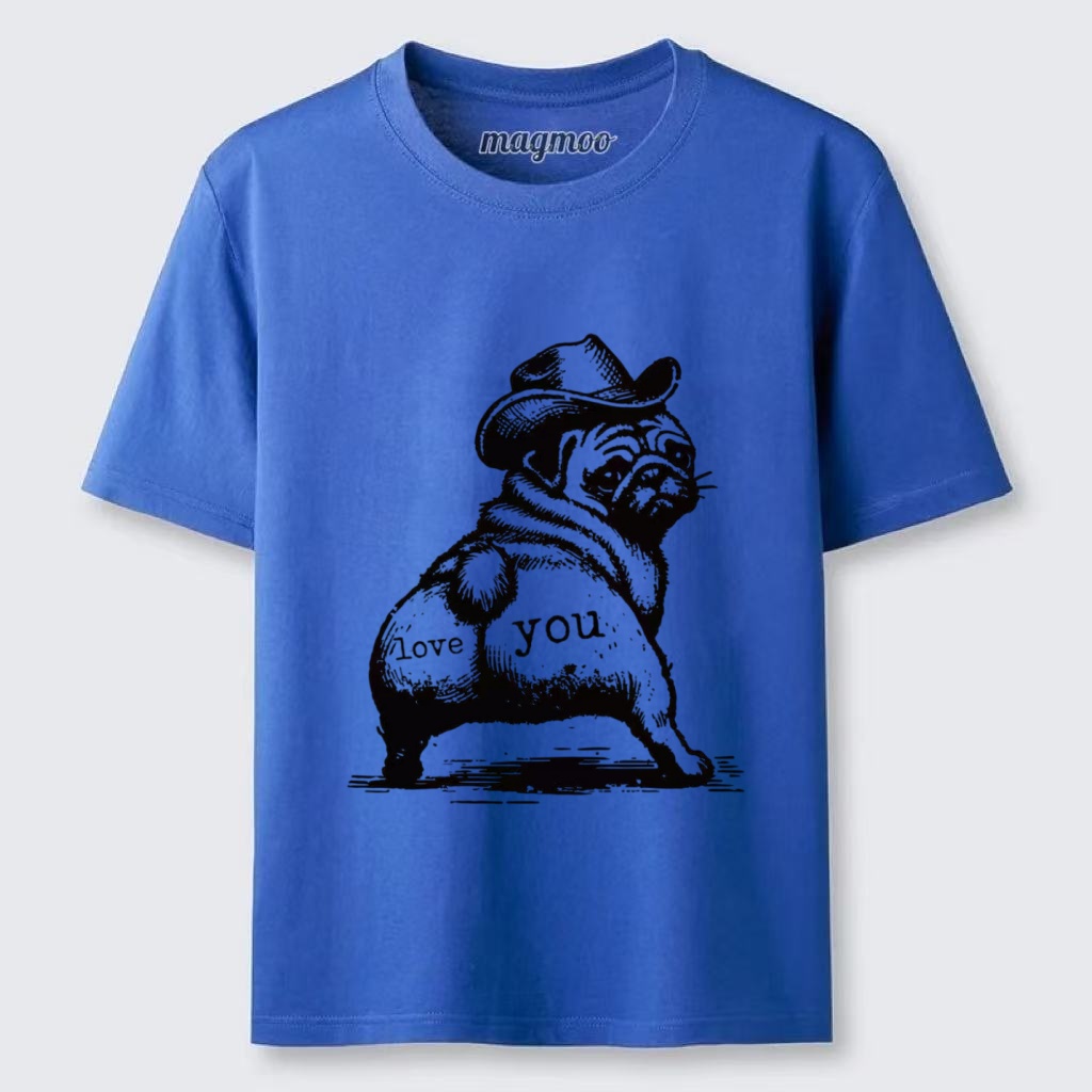 Magmoo Cowboy Pug Love T-shirt