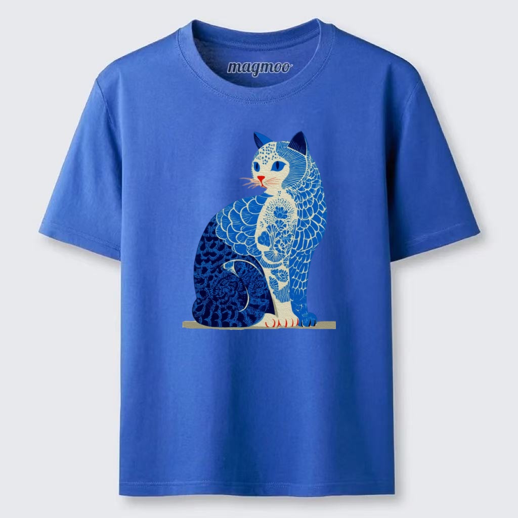 Magmoo Blue Porcelain Cat T-shirt