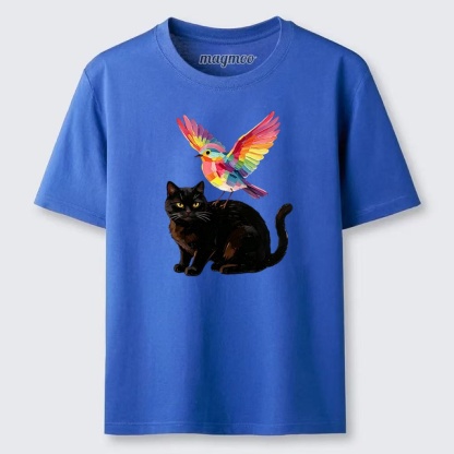 Magmoo Rainbow Bird With Cat Classic T-shirt