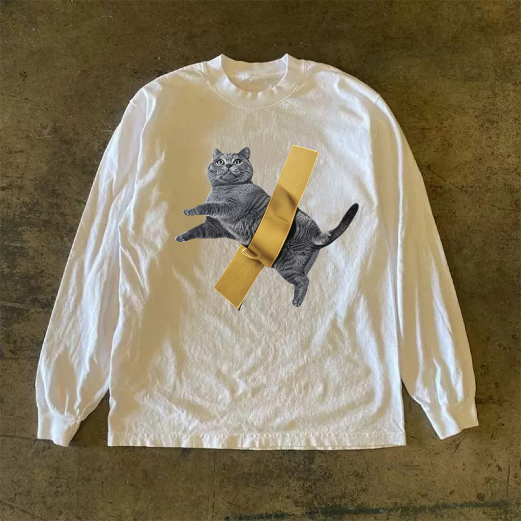 Funny Cat Long Sleeve Shirt-Magmoo