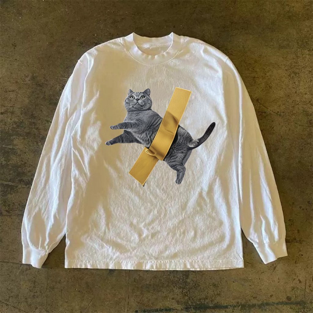 Funny Cat Long Sleeve Shirt-Magmoo