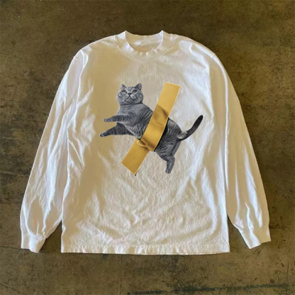 Funny Cat Long Sleeve Shirt-Magmoo