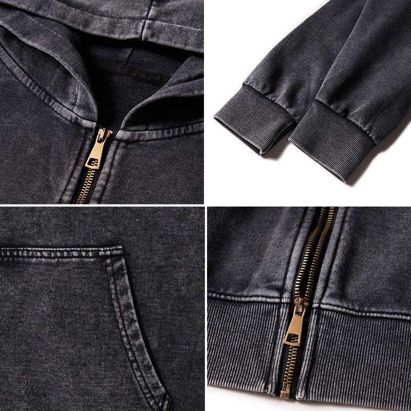 Magmoo Funny Forg Japan Washed Zip Hoodie