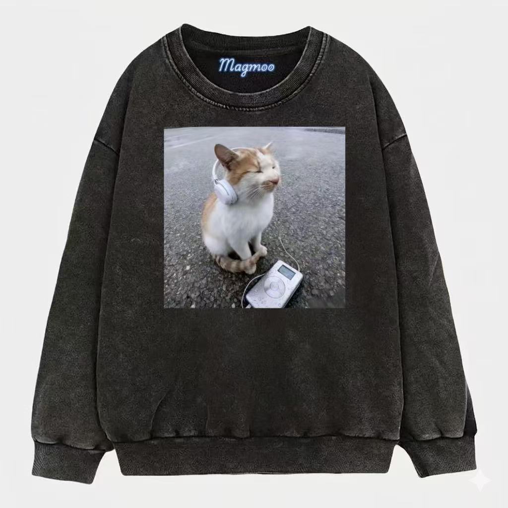 90s Headphone Cat Shirt