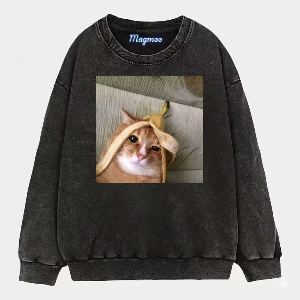 Banana Hat Kitten Shirt